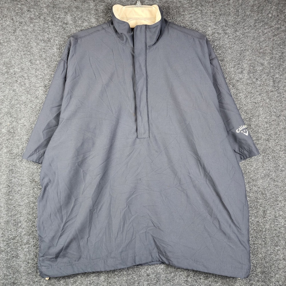 Callaway Golf Windbreaker Pullover Mens Large Brushed Microfiber Short‎ Sleeve